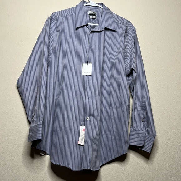 Blue Striped Calvin Klein Dress Shirt - Picture 1 of 7